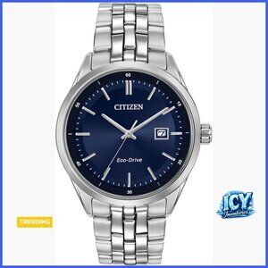 Eco-Drive Watch with Sapphire Crystal, Silver-Tone Stainless Steel